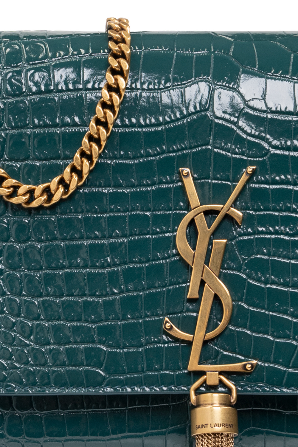 Ysl green hot sale crocodile bag